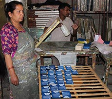 Siebdruck auf Loktapapier Nepal